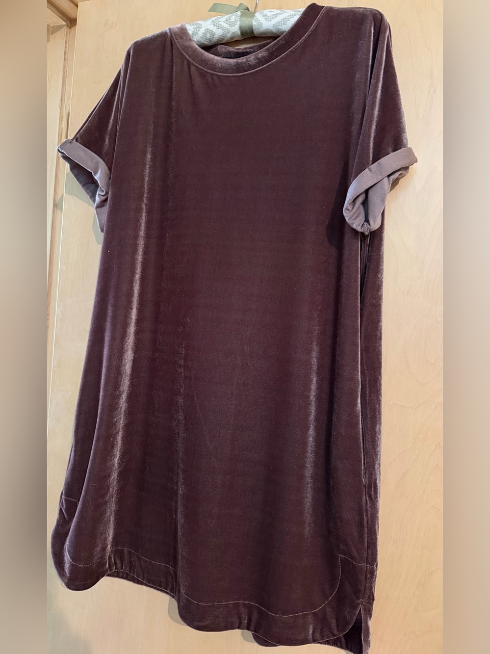 Wishlist brown velour A-line dress Sz S/M good condition.
